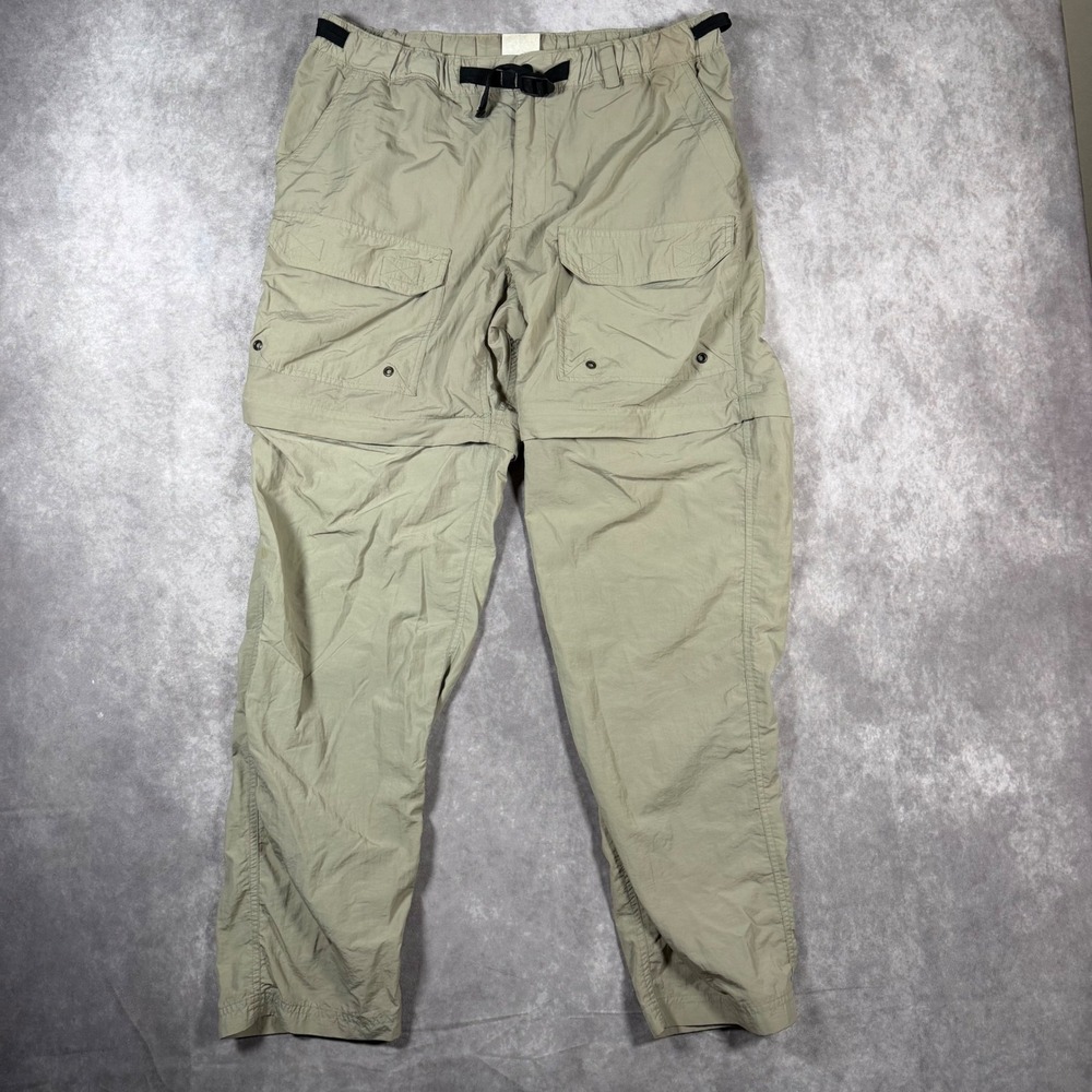 VTG REI Mens M Convertible Cargo Pants Tan Khaki Zip Off Shorts Hiking Outdoor
